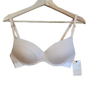NEW! LIVELY Women’s All-Day No-Wire Push-Up Bra T-Shirt Toasted Almond Beige 36B